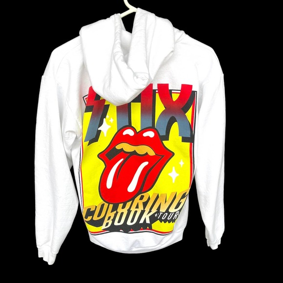 Hanes Stix Sweater Womens Small White Band Hoodie Coloring Book Tour - Picture 1 of 8